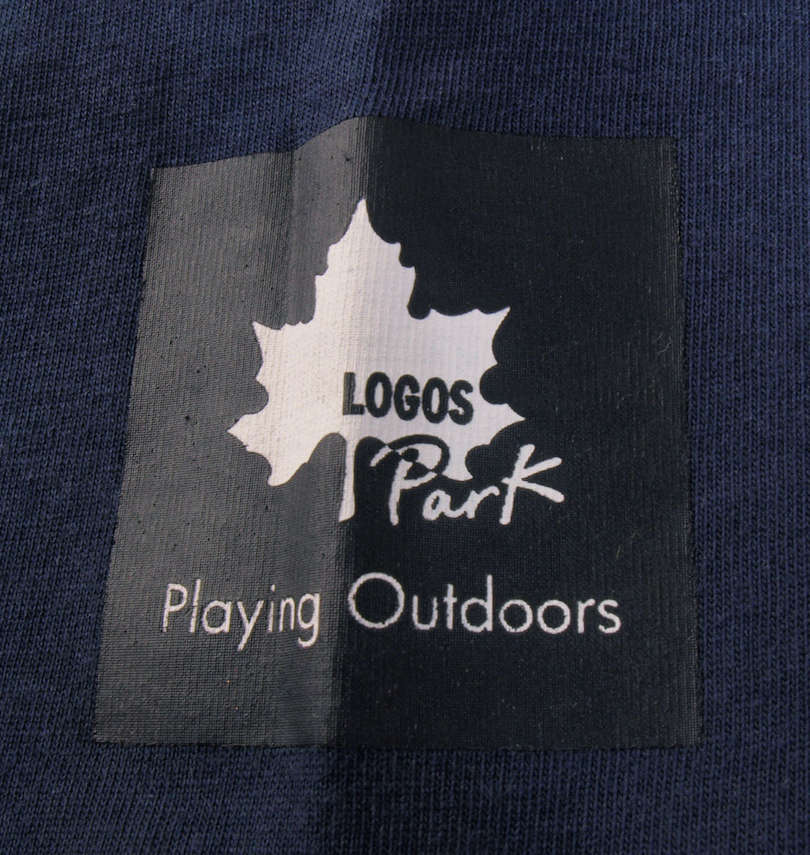 大きいサイズ メンズ LOGOS Park (ロゴスパーク) リサイクル天竺袖ボックスロゴ半袖Tシャツ 袖のプリント