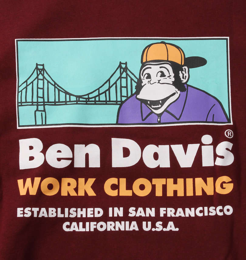 大きいサイズ メンズ BEN DAVIS (ベン デイビス) 裏起毛プルパーカー バックプリント