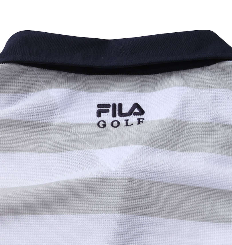 大きいサイズ メンズ FILA GOLF (フィラゴルフ) ボーダーラガー半袖シャツ バック襟元刺繍