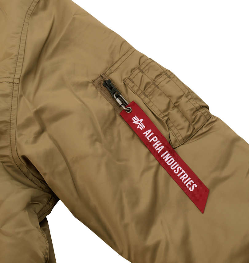 大きいサイズ メンズ ALPHA INDUSTRIES (アルファ インダストリーズ) HOODED RIBジャケット 袖シガレットポケット