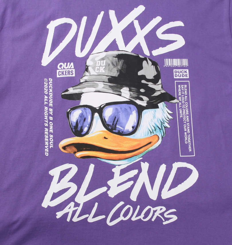 大きいサイズ メンズ b-one-soul (ビーワンソウル) DUCK DUDE DXXSフェイス半袖Tシャツ 