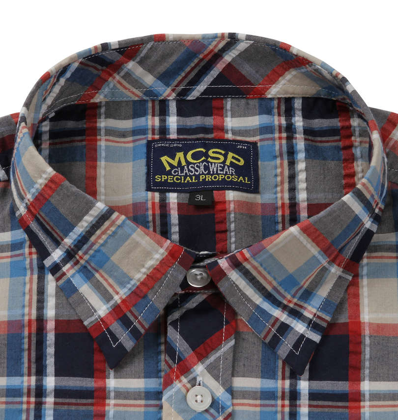 大きいサイズ メンズ Mc.S.P (エムシーエスピー) チェック半袖シャツ 