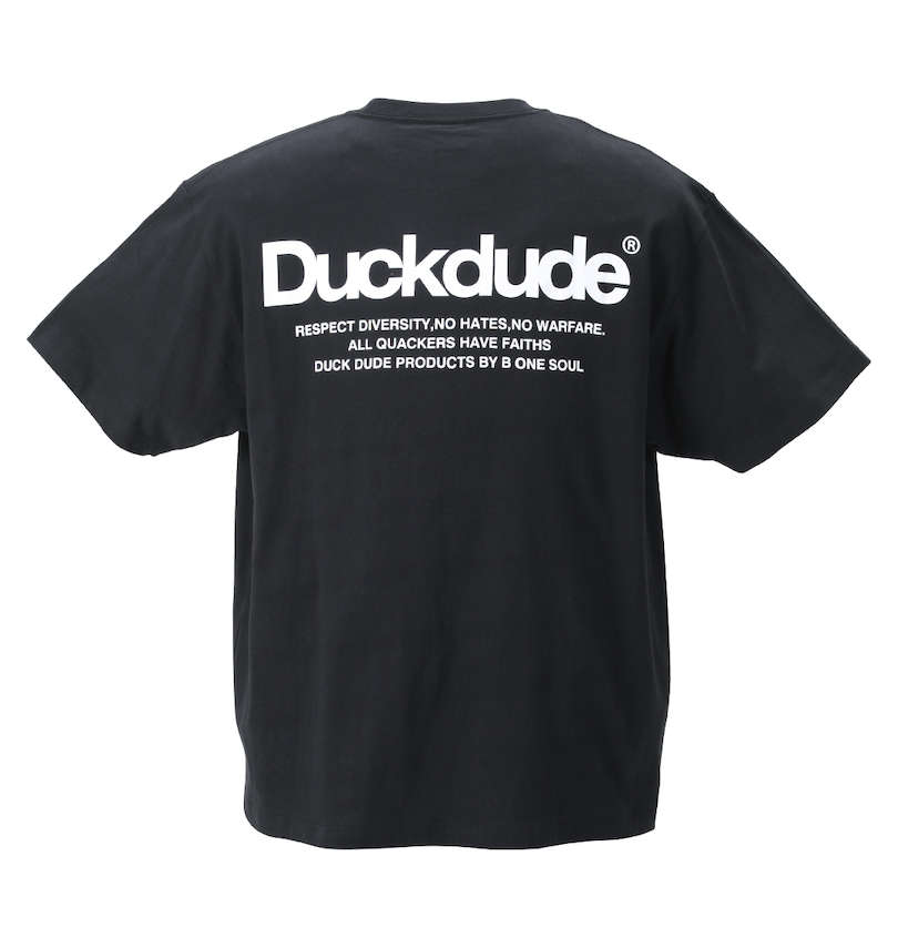 大きいサイズ メンズ b-one-soul (ビーワンソウル) DUCK DUDEメルトグラフィティー半袖Tシャツ バックスタイル