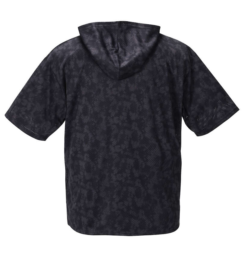大きいサイズ メンズ BEAUMERE (ボウメール) 総柄メッシュ半袖フルジップパーカー+半袖Tシャツ バックスタイル