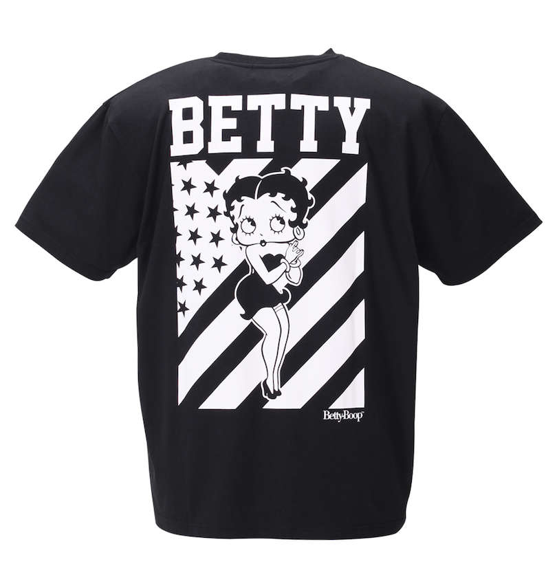 大きいサイズ メンズ BETTY BOOP (ベティ ブープ) 刺繍プリント半袖Tシャツ バックスタイル