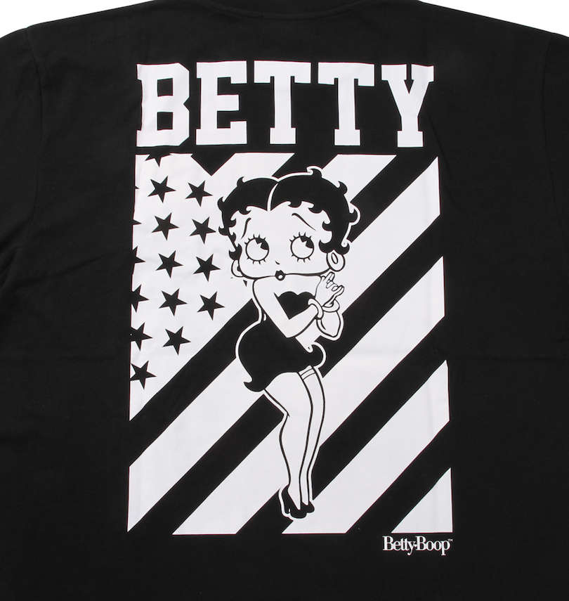 大きいサイズ メンズ BETTY BOOP (ベティ ブープ) 刺繍プリント半袖Tシャツ バックプリント