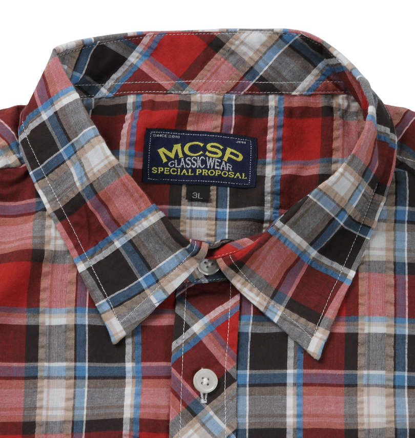 大きいサイズ メンズ Mc.S.P (エムシーエスピー) チェック半袖シャツ 