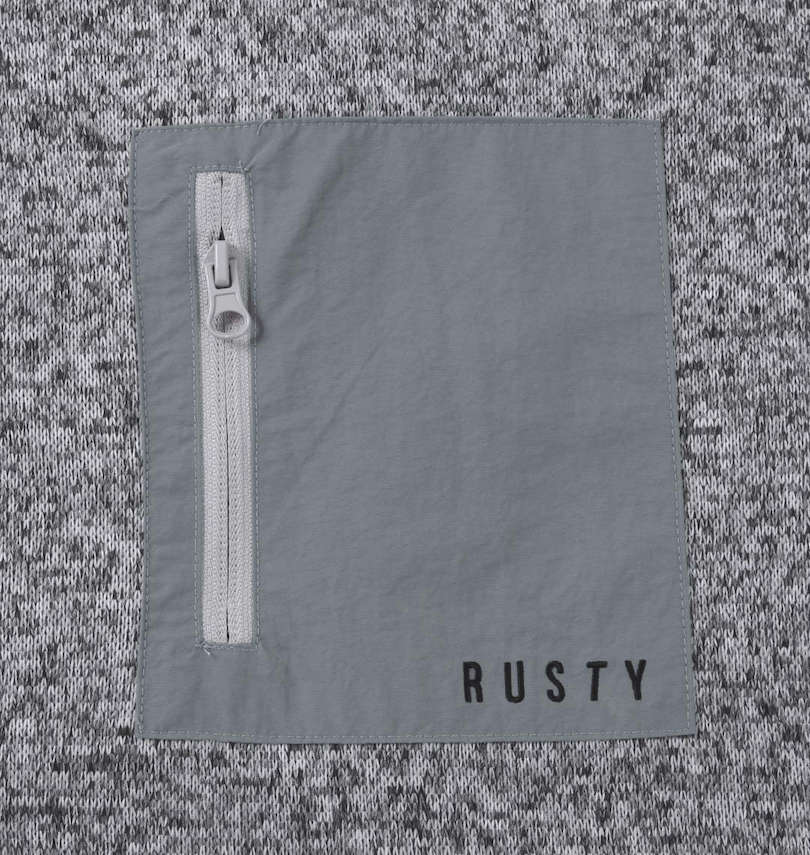 大きいサイズ メンズ RUSTY (ラスティ) ニットフリースフルジップパーカー 胸ポケット・刺繍