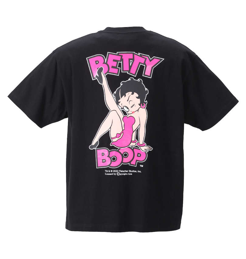 大きいサイズ メンズ BETTY BOOP (ベティ ブープ) ネオンカラープリント半袖Tシャツ バックスタイル