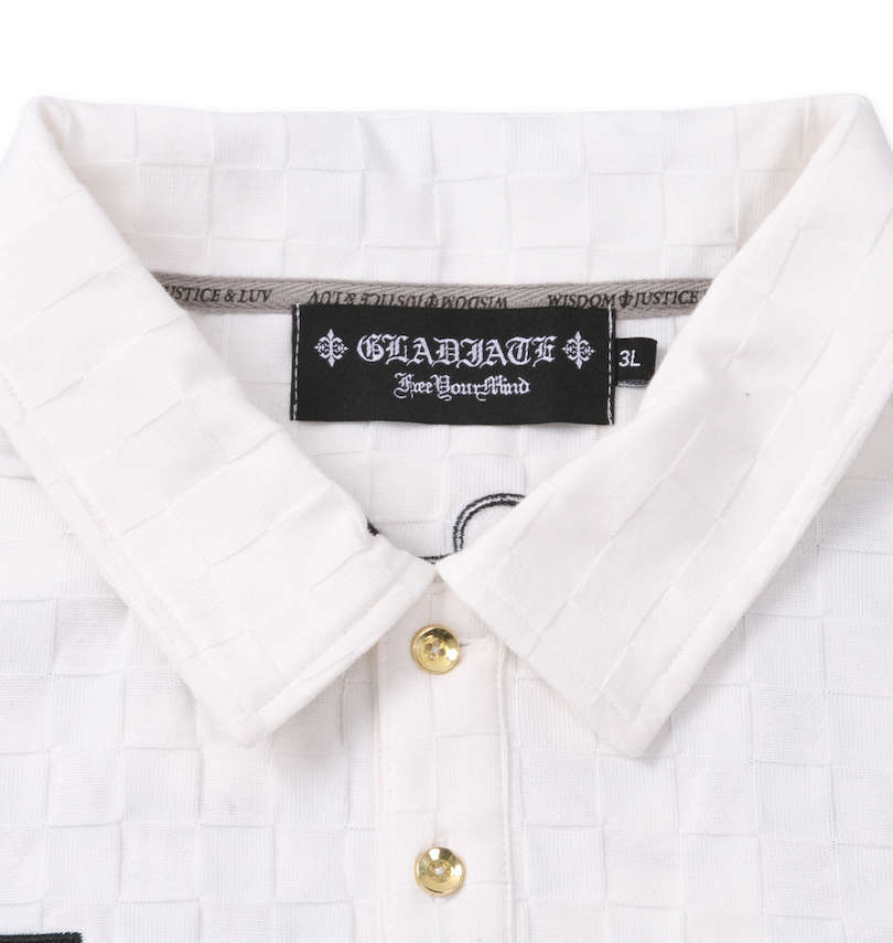 大きいサイズ メンズ GLADIATE (グラディエイト) 刺繍ブロックジャガード半袖ポロシャツ 