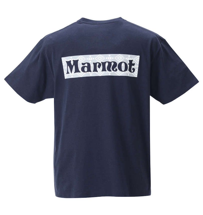 大きいサイズ メンズ Marmot (マーモット) バックスクエアロゴ半袖Tシャツ バックスタイル