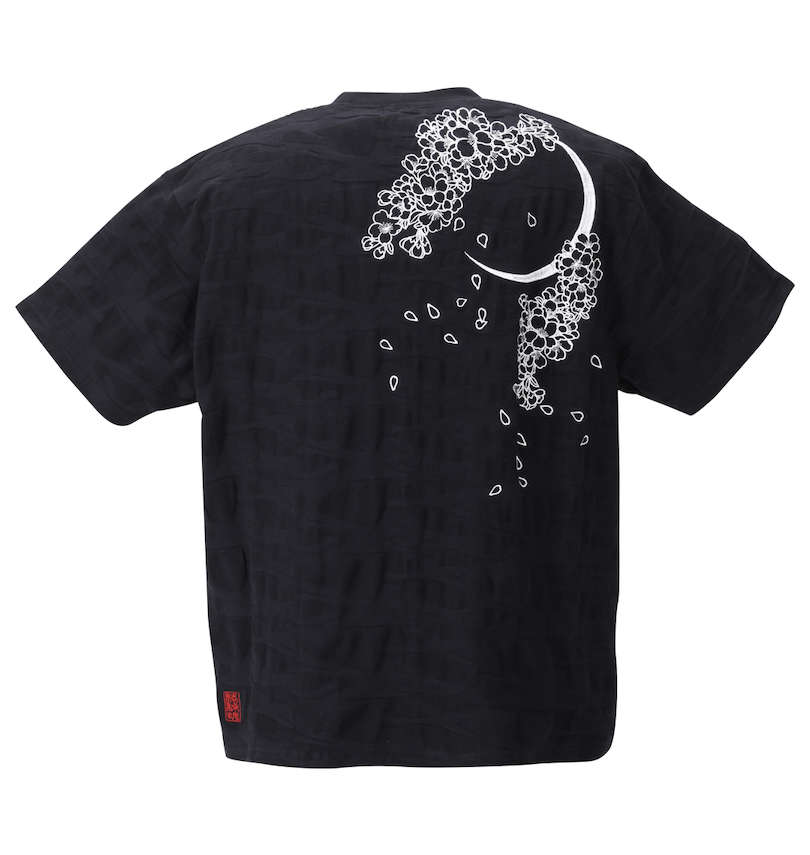大きいサイズ メンズ 絡繰魂 (カラクリタマシイ) 鳳凰カモフラジャガード半袖Tシャツ バックスタイル