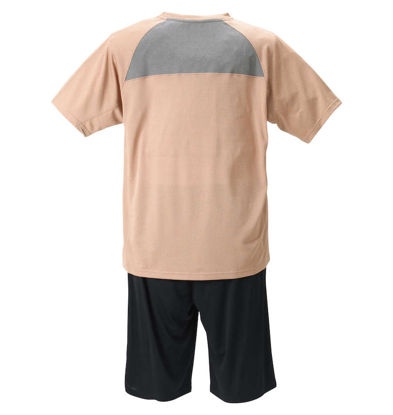 大きいサイズ メンズ Colantotte ACTIVE (コラントッテ アクティブ) カチオンメッシュラグラン半袖Tシャツ+ハニカムメッシュハーフパンツ バックスタイル