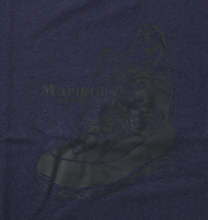 大きいサイズ メンズ Marmot (マーモット) ブーツイン半袖Tシャツ フロントプリント