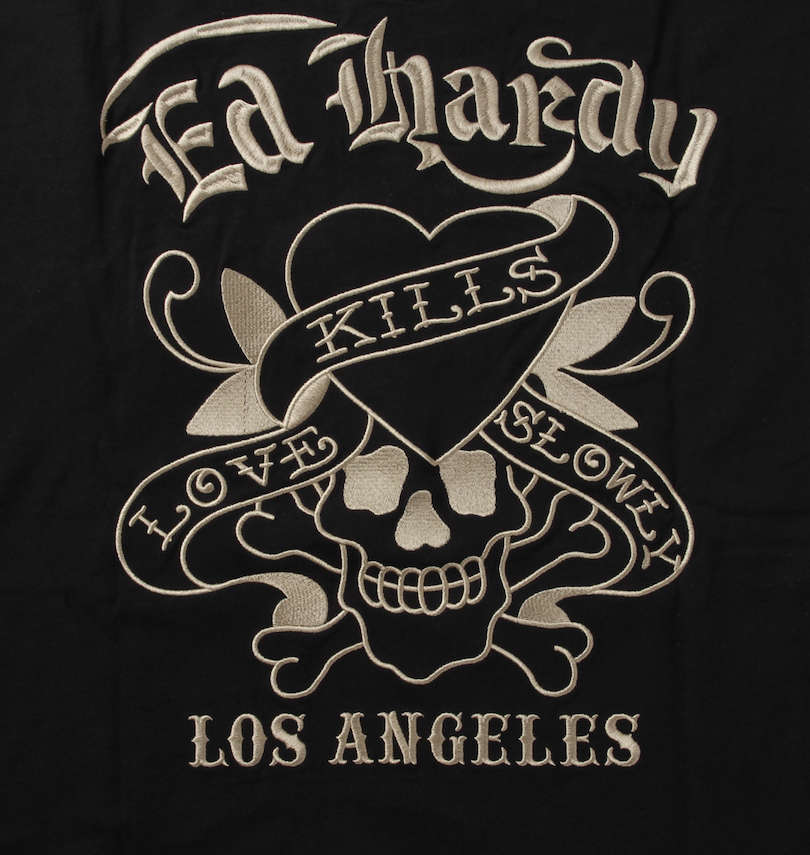 大きいサイズ メンズ Ed Hardy (エドハーディ) 刺繍半袖Tシャツ 