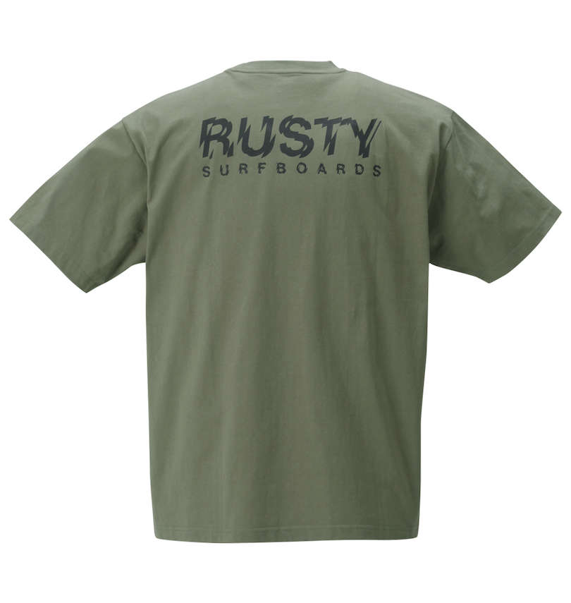 大きいサイズ メンズ RUSTY (ラスティ) プリント半袖Tシャツ バックスタイル