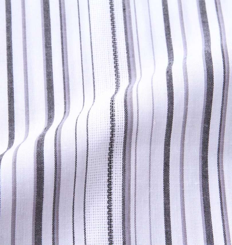 大きいサイズ メンズ Louis Chavlon (ルイシャブロン) ストライプシャツ半袖Tシャツアンサンブル シャツ生地拡大