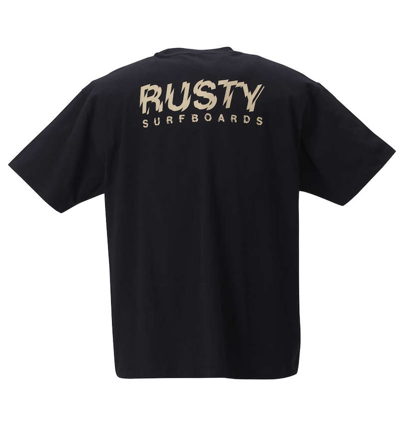 大きいサイズ メンズ RUSTY (ラスティ) プリント半袖Tシャツ バックスタイル