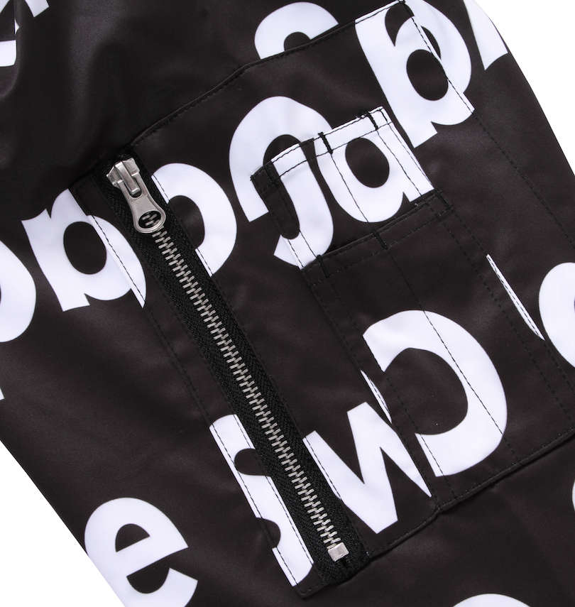 大きいサイズ メンズ SHOCK NINE (ショックナイン) 総柄プリントMA-1ジャケット 左袖シガレットポケット