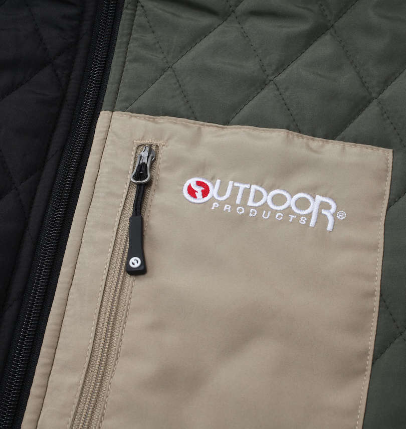 大きいサイズ メンズ OUTDOOR PRODUCTS (アウトドア プロダクツ) 240Tフルダルタフタ中綿キルトジャケット 胸ポケット・刺繍