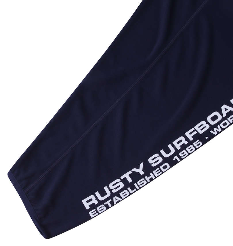 大きいサイズ メンズ RUSTY (ラスティ) UV長袖フルジップパーカー 袖プリント