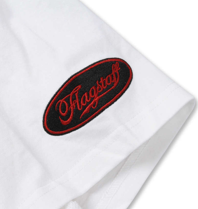 大きいサイズ メンズ FLAGSTAFF×PEANUTS (フラッグスタッフ) スヌーピーコラボ半袖Tシャツ 袖ワッペン