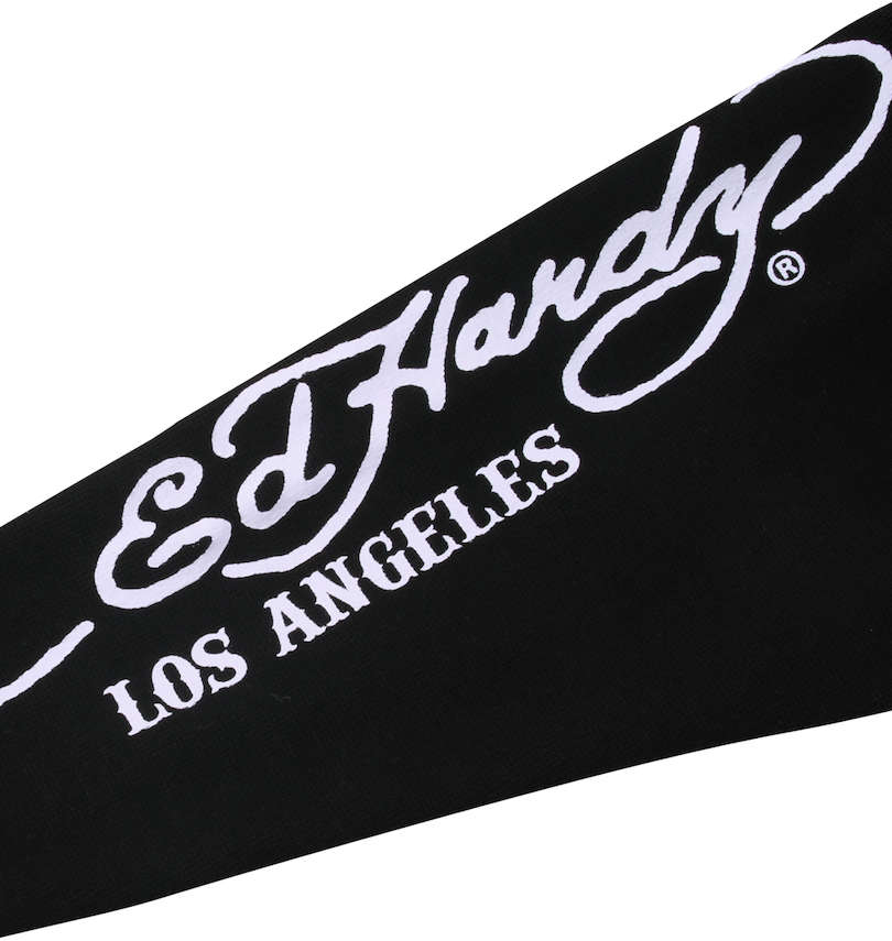 大きいサイズ メンズ Ed Hardy (エドハーディ) ニットフリース刺繍&プリントフルジップパーカー 袖プリント