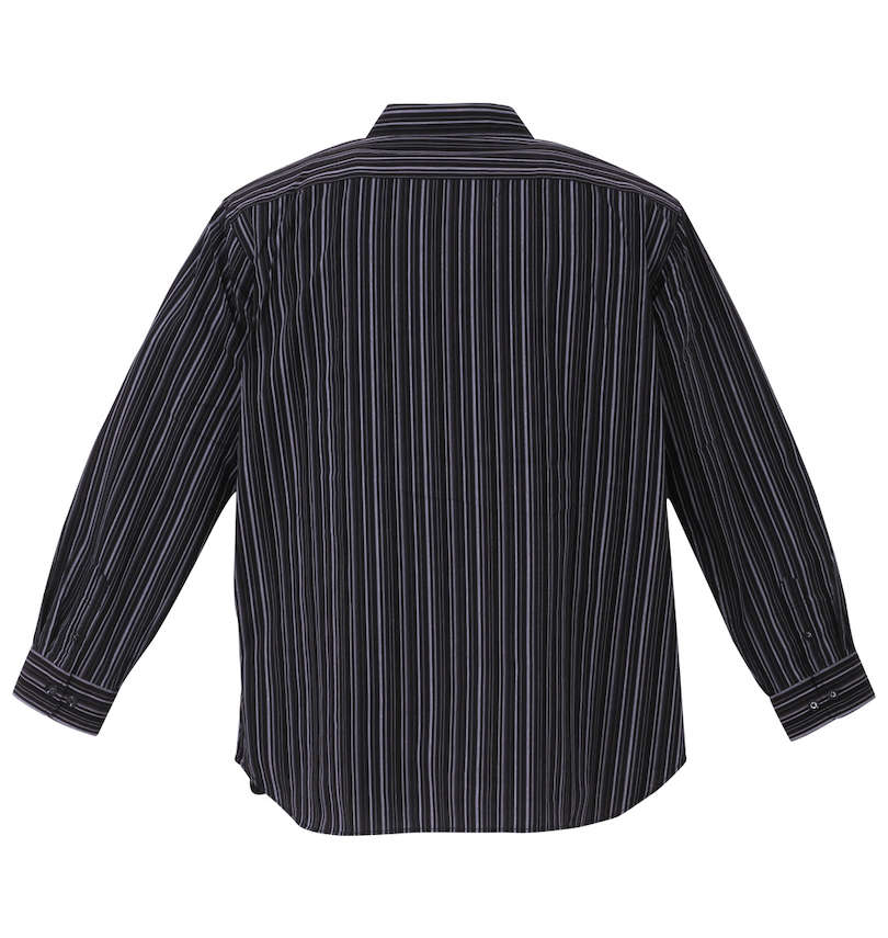 大きいサイズ メンズ Louis Chavlon (ルイシャブロン) ストライプシャツ半袖Tシャツアンサンブル バックスタイル