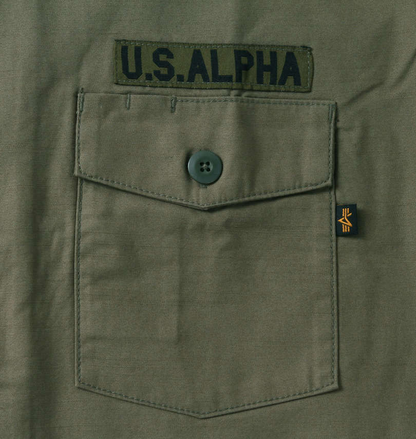 大きいサイズ メンズ ALPHA INDUSTRIES (アルファ インダストリーズ) ミリタリー半袖シャツ 