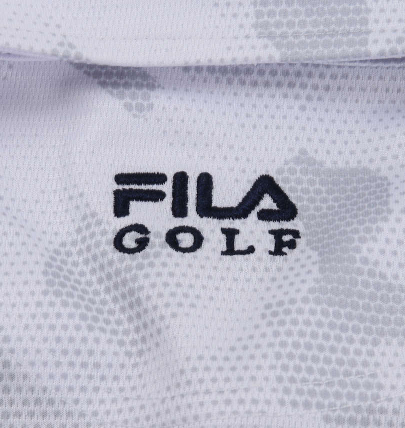 大きいサイズ メンズ FILA GOLF (フィラゴルフ) カモエンボス柄半袖ポロシャツ バック刺繡