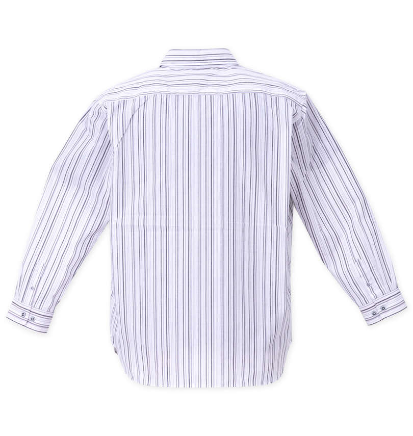 大きいサイズ メンズ Louis Chavlon (ルイシャブロン) ストライプシャツ半袖Tシャツアンサンブル バックスタイル