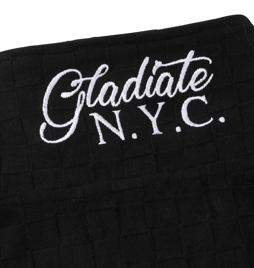 大きいサイズ メンズ GLADIATE (グラディエイト) 刺繍ブロックジャガード半袖ポロシャツ 襟裏刺繍