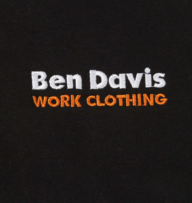 大きいサイズ メンズ BEN DAVIS (ベン デイビス) 裏起毛プルパーカー 刺繍拡大