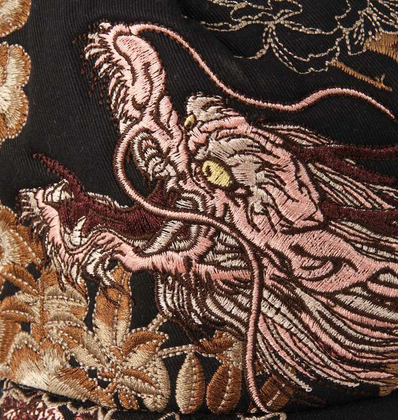 大きいサイズ メンズ 絡繰魂 (カラクリタマシイ) 龍刺繍メッシュキャップ 刺繍