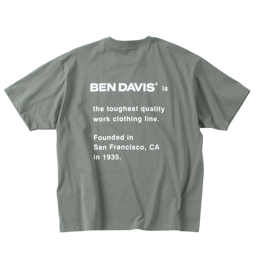 大きいサイズ メンズ BEN DAVIS (ベン デイビス) ワンポイント刺繍半袖Tシャツ バックスタイル