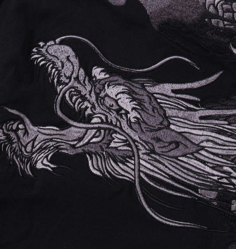 大きいサイズ メンズ 絡繰魂 (カラクリタマシイ) 双龍刺繍半袖Tシャツ 刺繍