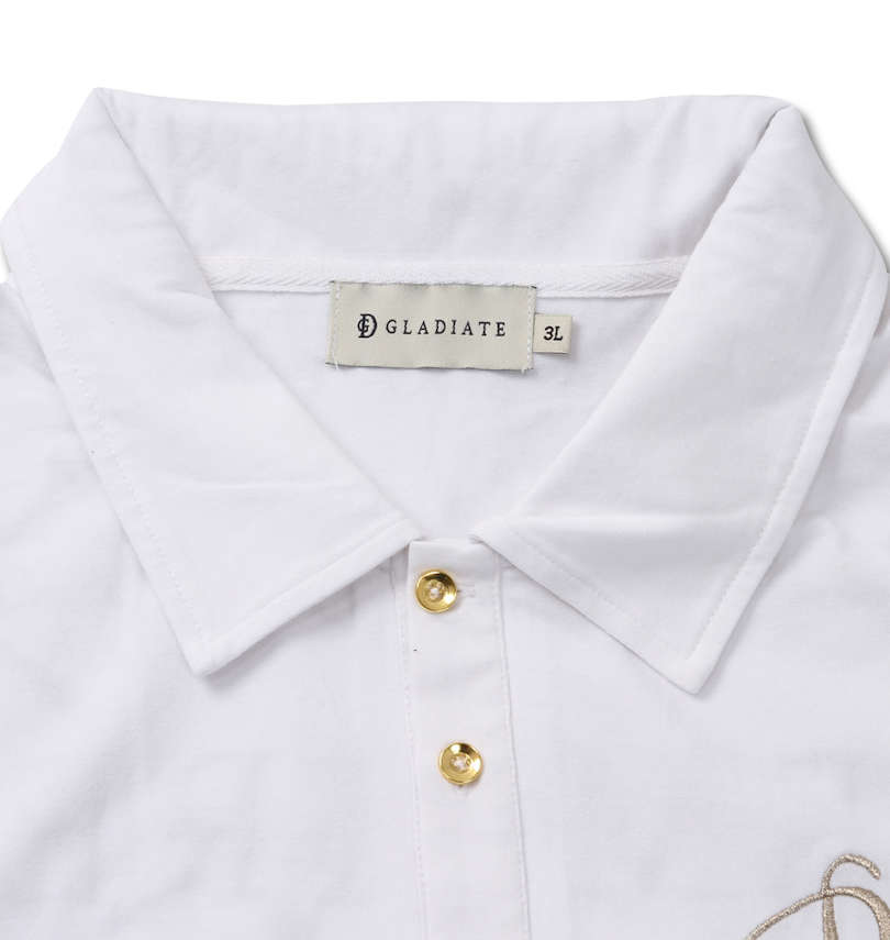 大きいサイズ メンズ GLADIATE (グラディエイト) ベア天竺ALL刺繍半袖ポロシャツ 