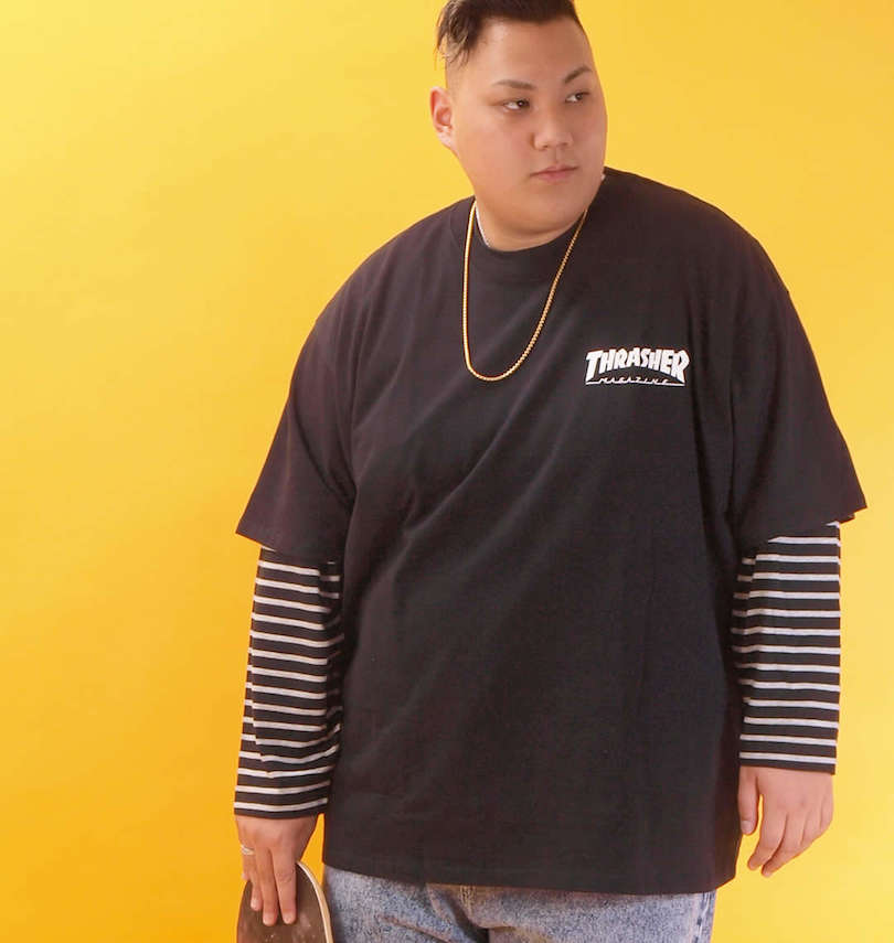 大きいサイズ メンズ THRASHER (スラッシャー) 半袖Tシャツ
                        モデル着用イメージ