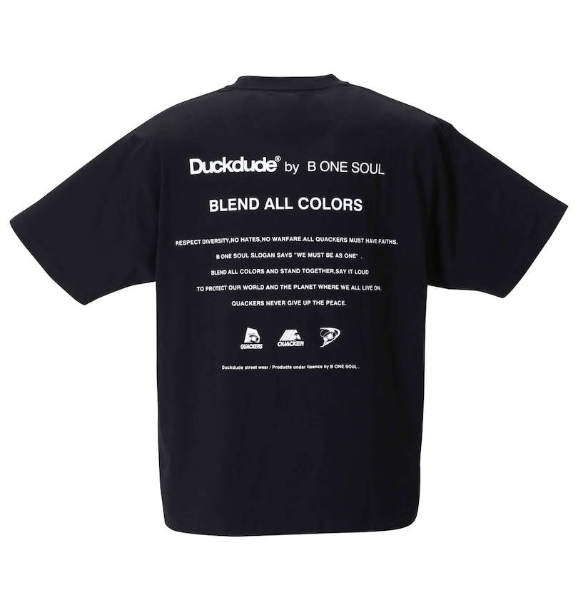 大きいサイズ メンズ b-one-soul (ビーワンソウル) DUCK DUDEメタリック半袖Tシャツ バックスタイル