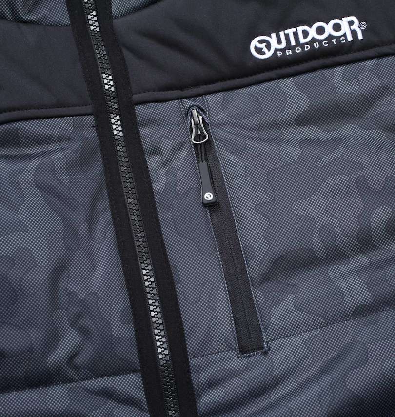 大きいサイズ メンズ OUTDOOR PRODUCTS (アウトドア プロダクツ) カット×裏フィルム中綿キルトジャケット 胸ポケット