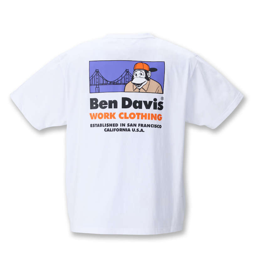 大きいサイズ メンズ BEN DAVIS (ベン デイビス) ブリッジゴリラ半袖Tシャツ バックスタイル