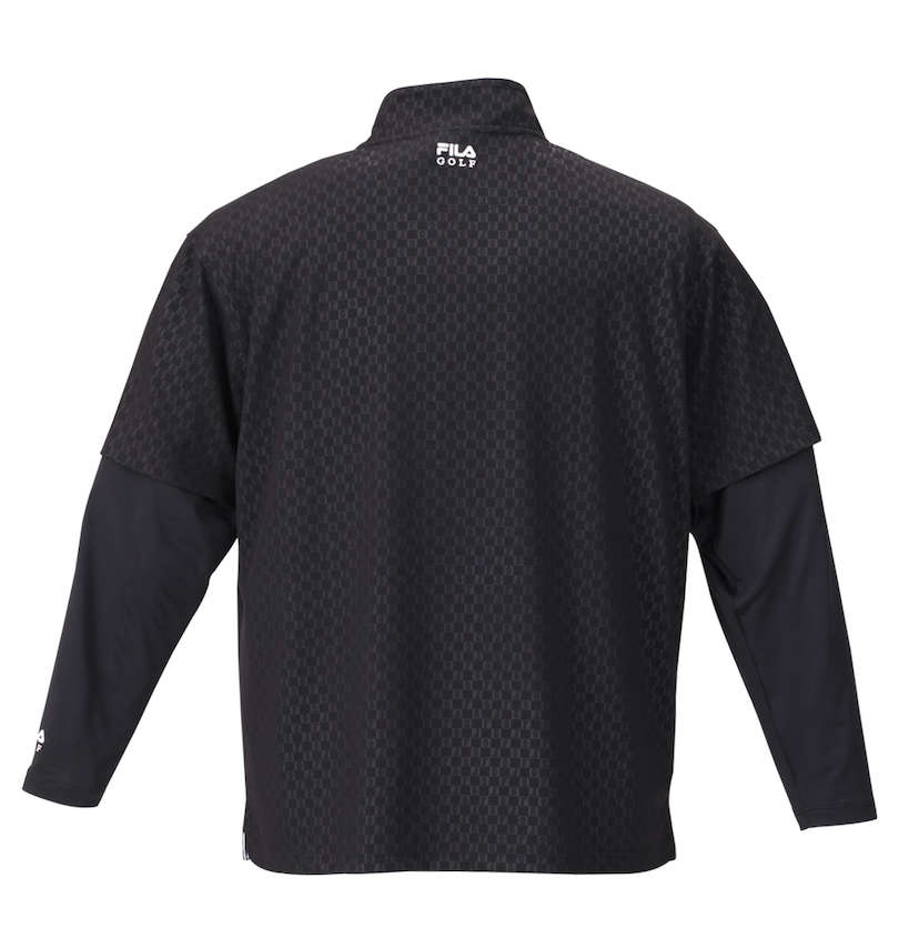 大きいサイズ メンズ FILA GOLF (フィラゴルフ) ハーフジップ半袖シャツ+インナーセット バックスタイル