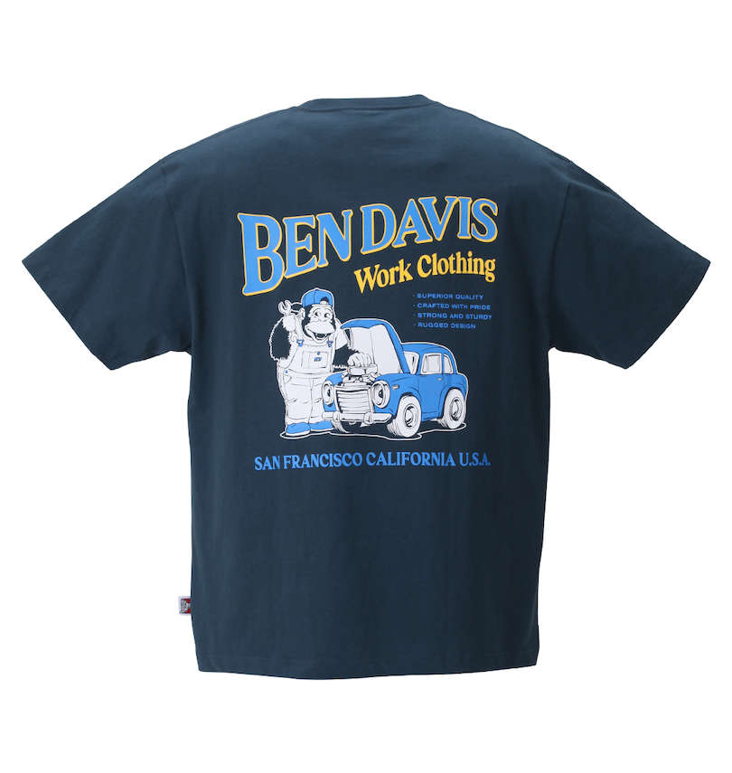 大きいサイズ メンズ BEN DAVIS (ベン デイビス) カーメンテナンス半袖Tシャツ バックスタイル