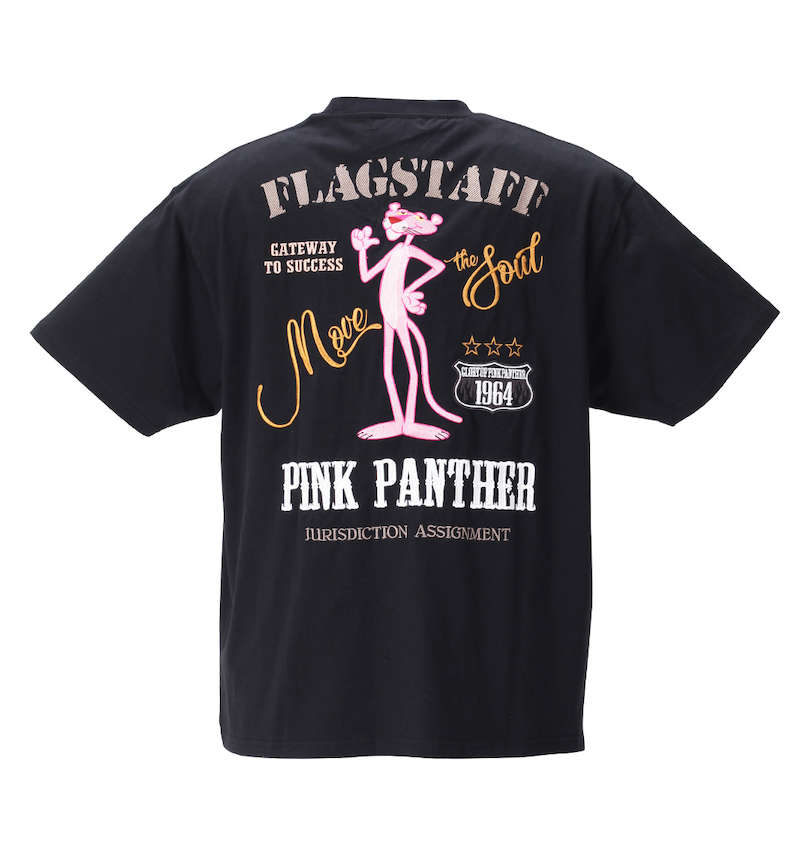 大きいサイズ メンズ PINK PANTHER×FLAGSTAFF (フラッグスタッフ) ピンクパンサー半袖Tシャツ バックスタイル