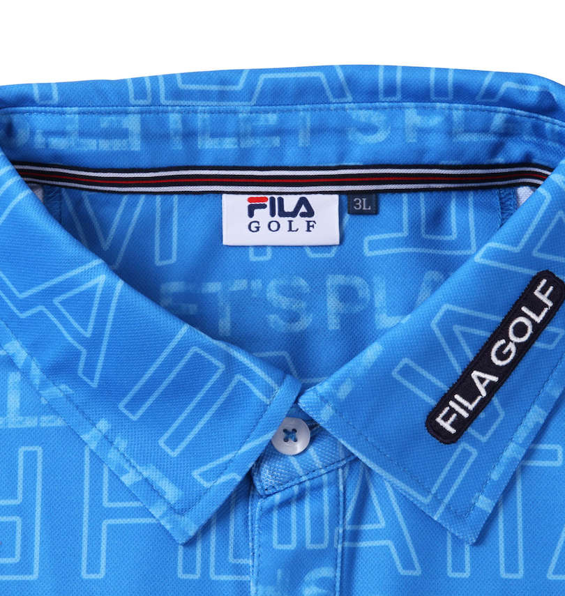 大きいサイズ メンズ FILA GOLF (フィラゴルフ) ロゴグラフィックプリント半袖シャツ 左襟刺繍