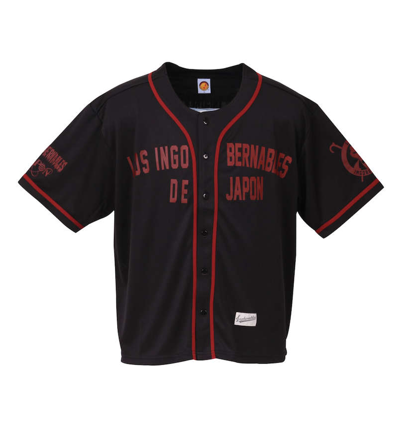 大きいサイズ メンズ 新日本プロレス (シンニホンプロレス) L・I・Jベースボールシャツ(3rdモデル/ブラック×レッド) 