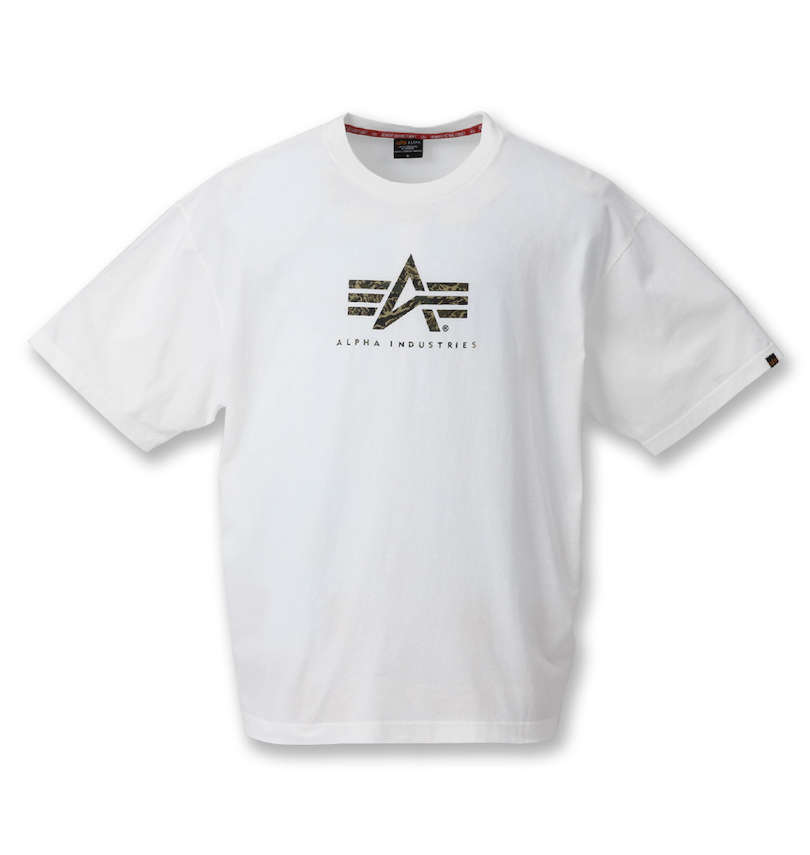 大きいサイズ メンズ ALPHA INDUSTRIES (アルファ インダストリーズ) Aマークデジタルタイガーカモ半袖Tシャツ 