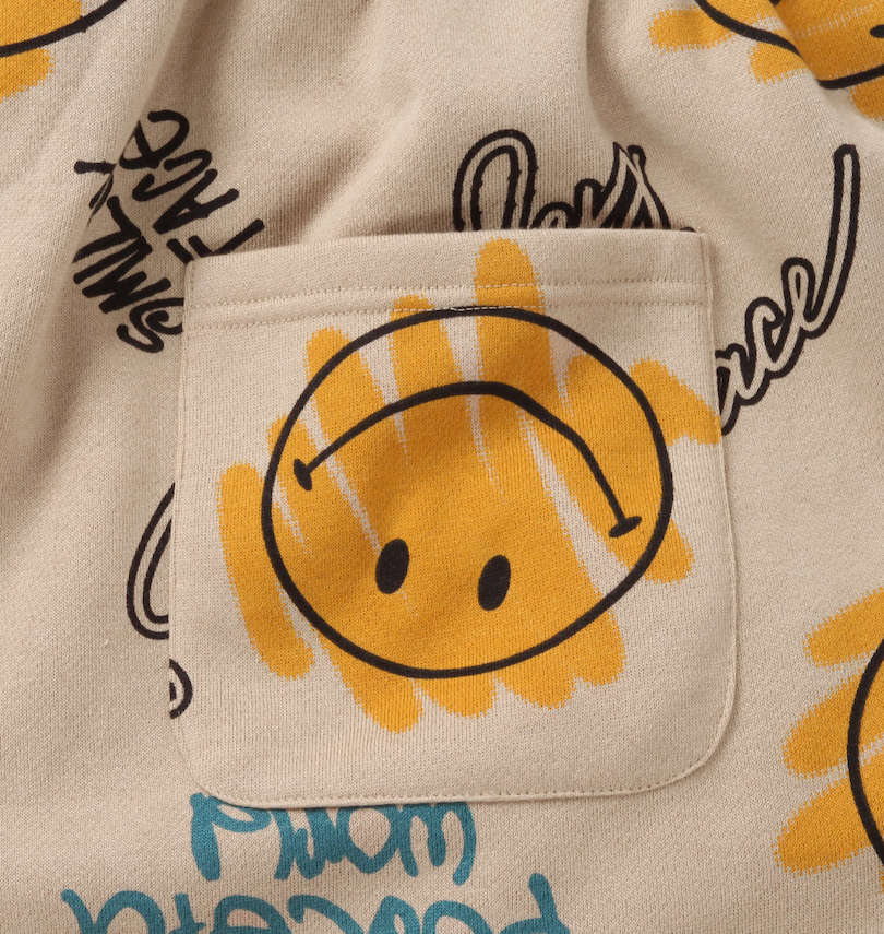 大きいサイズ メンズ SMILEY FACE (スマイリーフェイス) 裏起毛プルパーカーセット
                        パンツバックポケット