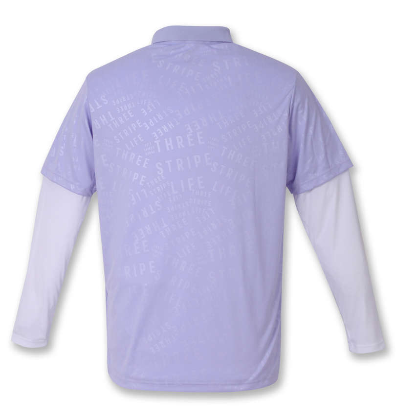 大きいサイズ メンズ adidas golf (アディダスゴルフ) エンボスパターン半袖シャツ+ハイネック長袖Tシャツ バックスタイル