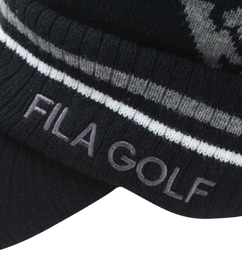 大きいサイズ メンズ FILA GOLF (フィラゴルフ) ツバ付ニットキャップ ロゴ刺繍